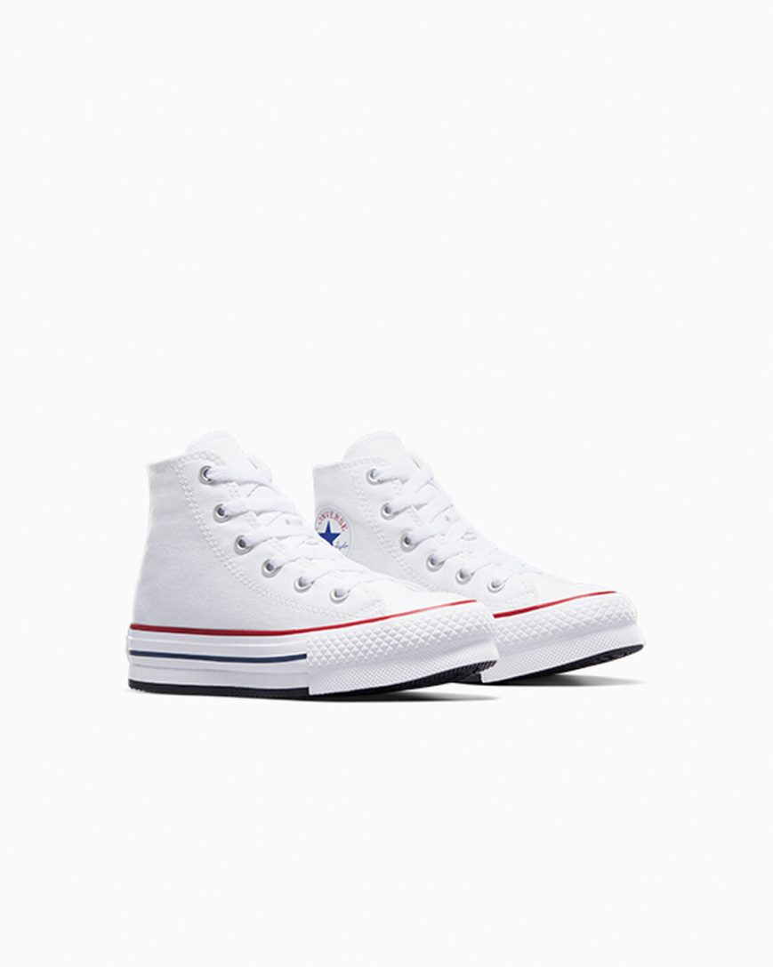 Topanky Na Platforme Converse Chuck Taylor All Star Lift Vysoke Dievcenske Biele Tmavo Červené Námornícka Modrá | SK I5DWQ0